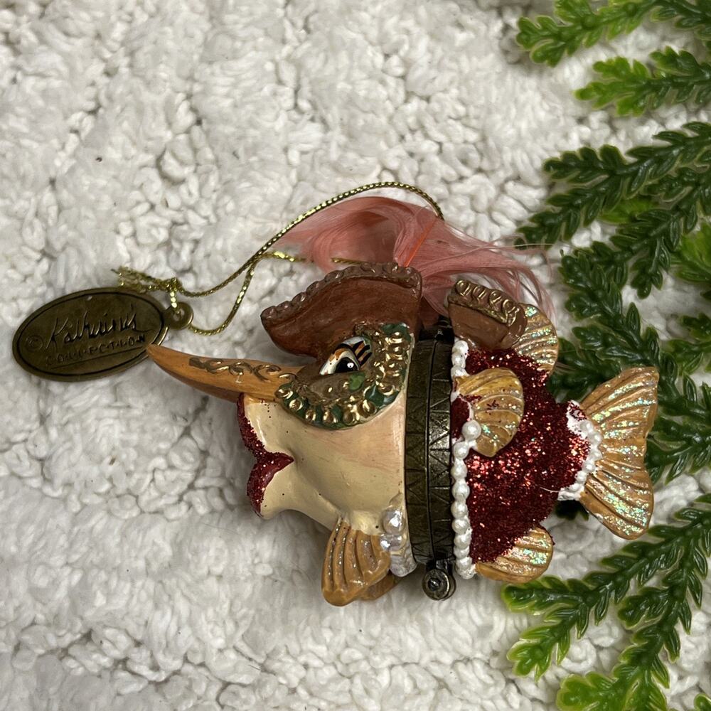 KATHERINE’S Collection KISSING FISH Christmas Ornament Hinged Trinket Box